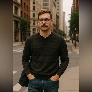 Merino Possum olive green wool sweater Large